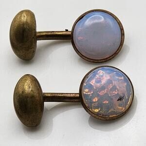 Antique Vintage Opal Cufflinks Cuff Links
